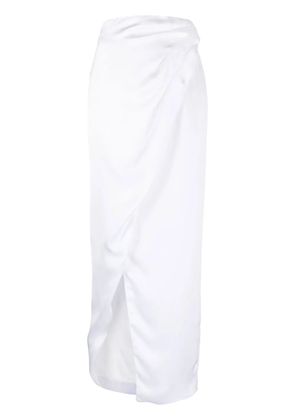 Genny high-waist straight skirt - White