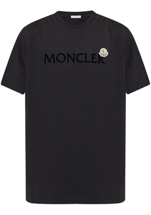 Moncler flocked-logo cotton T-shirt - Blue