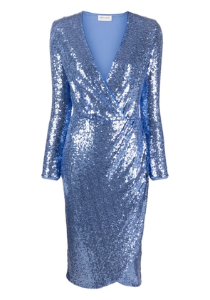 ERMANNO FIRENZE sequined wrap midi dress - Blue