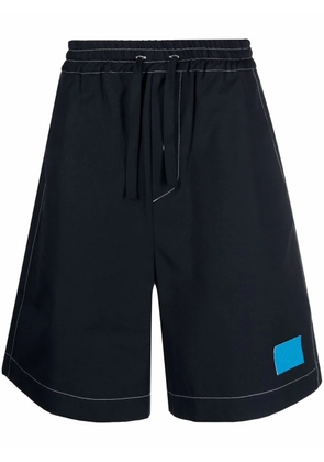 Sunnei dark wash elastic-waist shorts - Blue