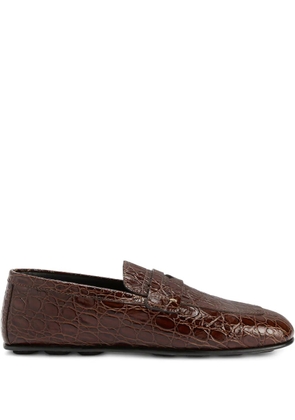 Giuseppe Zanotti Cristophe crocodile-embossed loafers - Brown