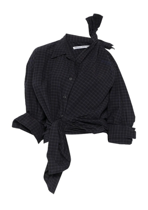 Alexander Wang knotted plaid shirt - Blue