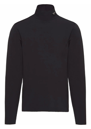 Prada triangle plaque high-neck top - Black