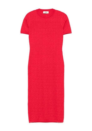 FENDI FF-jacquard dress - Red