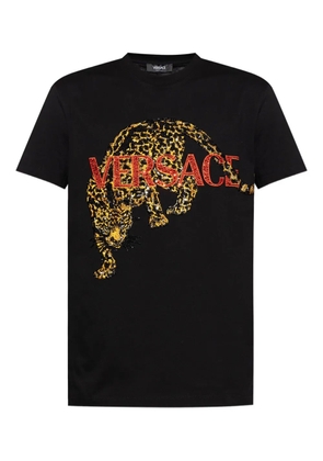 Versace sequin-embellished jaguar T-shirt - Black