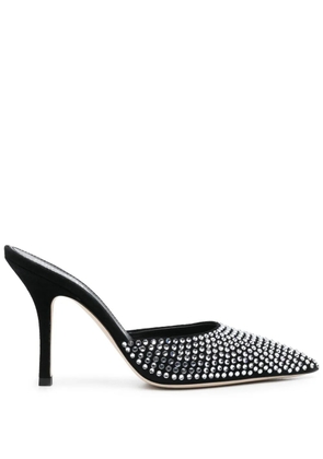 Paris Texas 100mm Hollywood embellished leather mules - Black