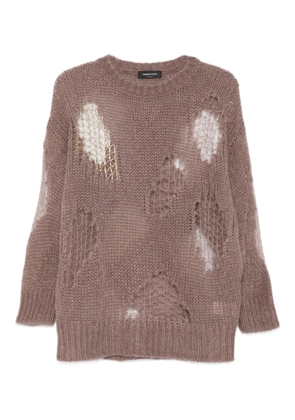 Fabiana Filippi distressed-finish sweater - Brown