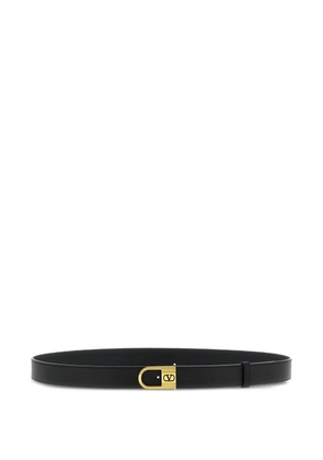Valentino Garavani enamelled VLogo Signature belt - Black