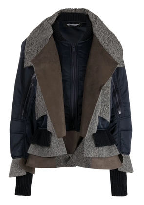 Undercover patchwork zip-up bomber jacket - Blue