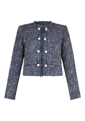 LIU JO frayed bouclé jacket - Blue