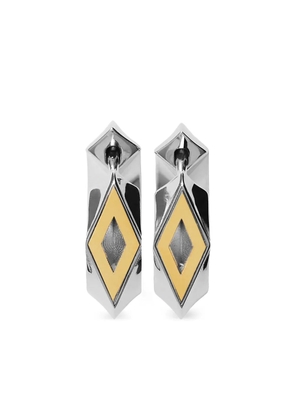 Burberry Hollow two-tone hoop earrings - Silver