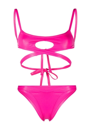 The Attico cut-out wraparound bikini - Pink