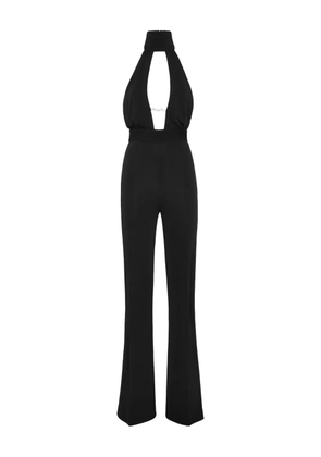 Philipp Plein halterneck logo-plaque jumpsuit - Black