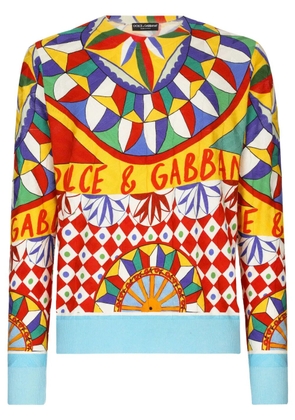 Dolce & Gabbana geometric-print silk jumper - Blue