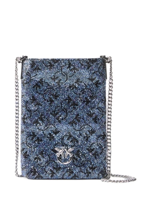 PINKO crystal-embellished chain phone bag - Blue