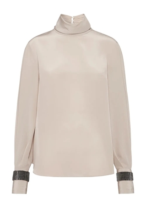 Brunello Cucinelli Crêpe de Chine blouse - Neutrals