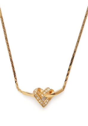 Christian Dior Pre-Owned 2000s rhinestone-heart necklace - Gold