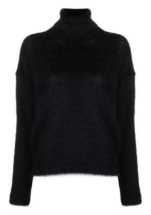 Saint Laurent brushed-knit roll-neck jumper - Black