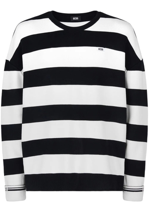 GCDS striped logo-appliqué sweatshirt - Black