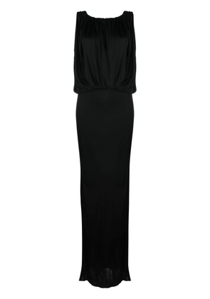 Saint Laurent draped sleeveless jersey dress - Black