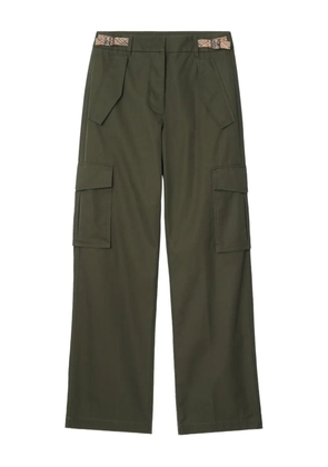 Burberry check-trim cargo trousers - Green
