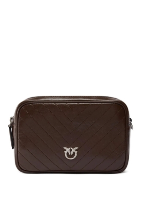 PINKO medium chevron logo cross body bag - Brown