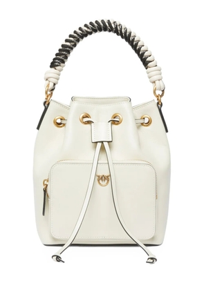 PINKO braided-handle bucket bag - White