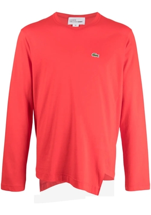 Comme Des Garçons Shirt x Lacoste asymmetric cotton T-shirt - Red