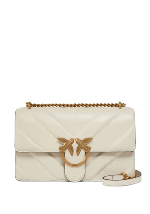 PINKO quilted bird-embellished cross body bag - White