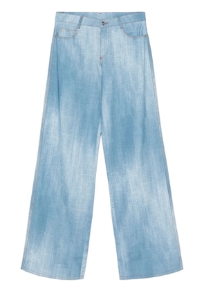 Ermanno Scervino denim-print trousers - Blue