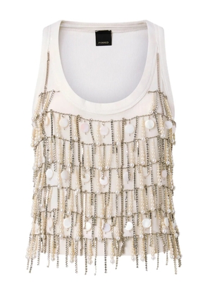 PINKO pearl-embellished tank top - White