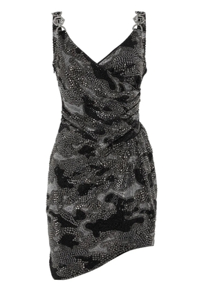 Philipp Plein crystal-embellished ruched minidress - Black