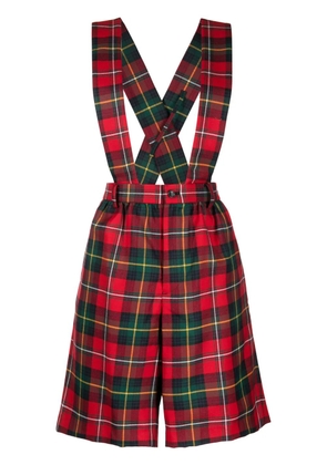 Comme Des Garçons Girl tartan-print wool playsuit - Red