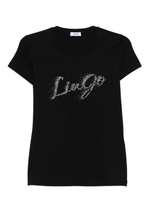 LIU JO embellished logo T-shirt - Black