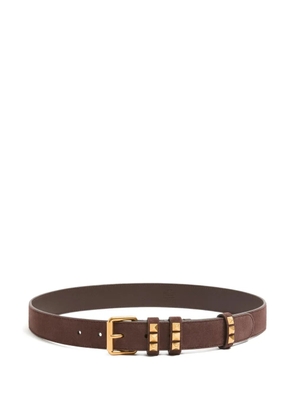 Valentino Garavani Rockstud-embellished suede belt - Brown