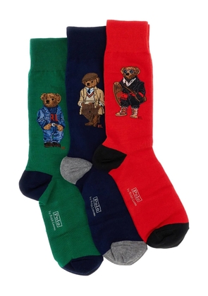 Polo Ralph Lauren bear-motif knee-high socks set - Green