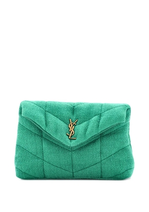 Saint Laurent Pre-Owned LouLou Puffer Quilted Vintage Denim Small clutch bag - Green