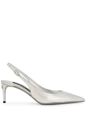 Dolce & Gabbana 60mm calfskin slingback pumps - Silver