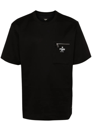 FENDI logo-print cotton T-shirt - Black