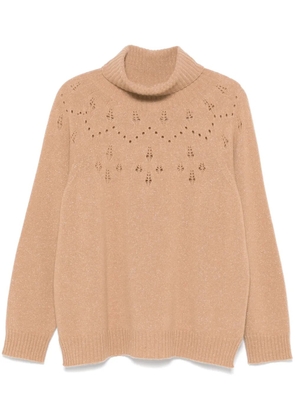 TWINSET roll-neck lurex jumper - Brown