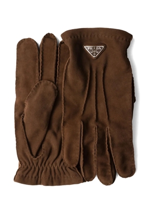 Prada suede gloves - Brown