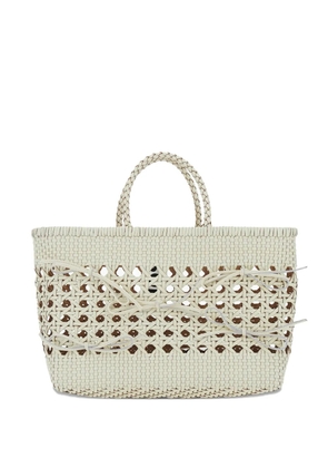 Osoi Biscuit woven tote bag - White
