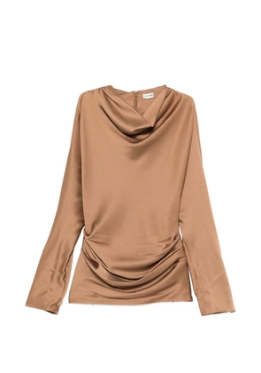 Simkhai Victoria draped cowl-neck top - Brown