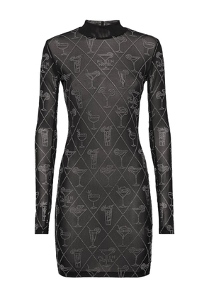 Philipp Plein crystal-embellished mini dress - Black