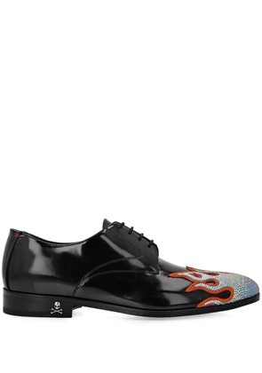 Philipp Plein flame-embellished Derby shoes - Black