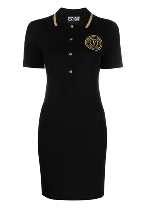 Versace Jeans Couture V-Emblem polo minidress - Black