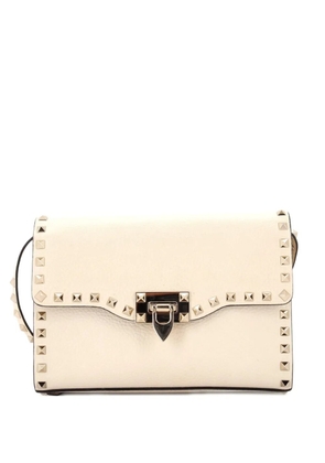 Valentino Garavani Pre-Owned Rockstud Flip Lock Flap Bag Leather Medium crossbody bag - Neutrals