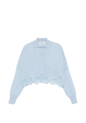 Ermanno Scervino lace-trim cardigan - Blue