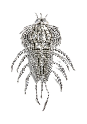 Valentino Garavani rhinestone lobster brooch - Silver