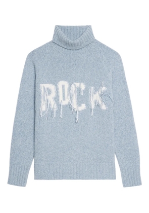 Zadig&Voltaire Mora roll-neck frayed-detail sweater - Blue